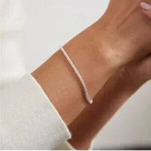 Silver 14k Silver Plated 2pc Rope Bracelet Set